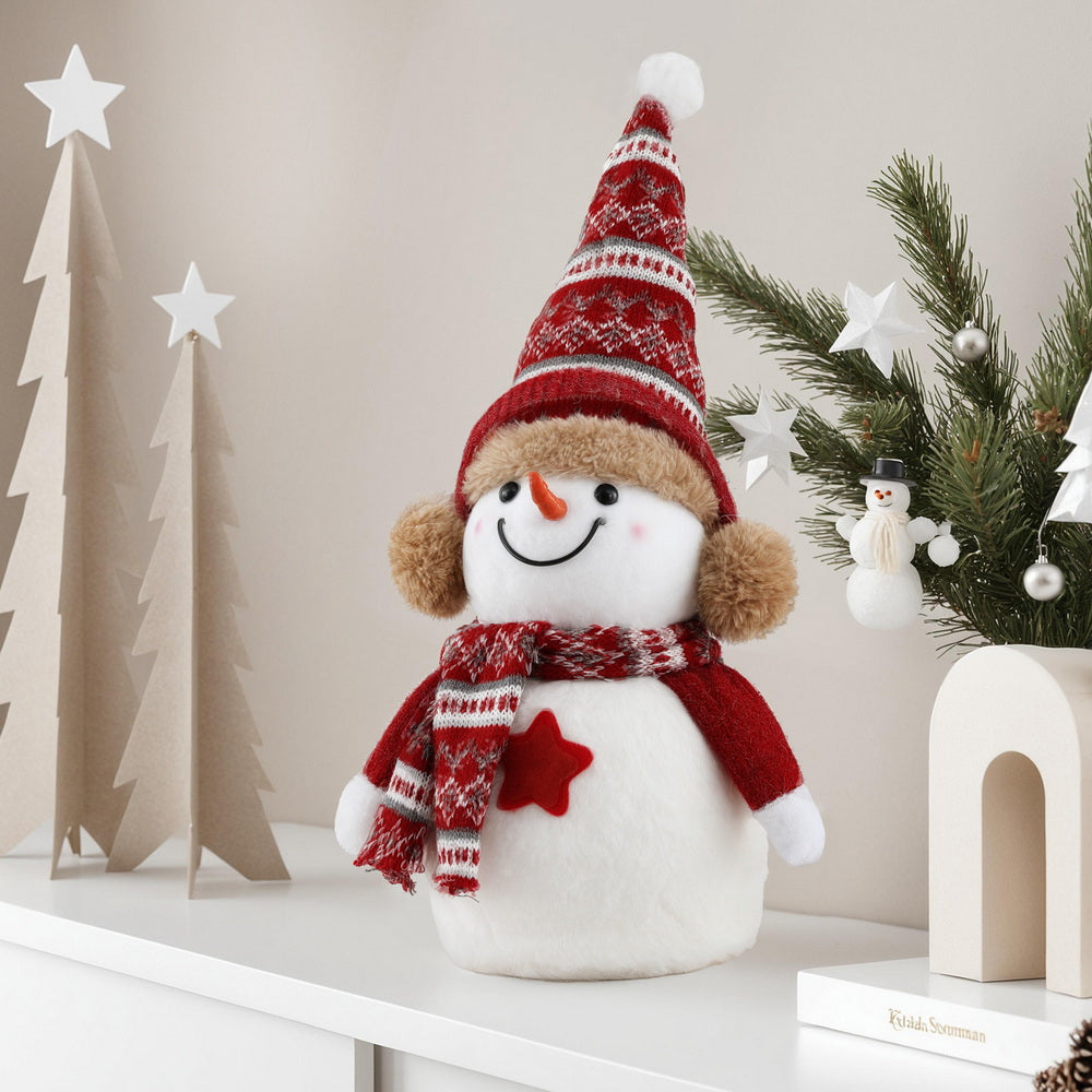 Christmas Snowman Ornament 35cm | Handcrafted Xmas Decoration