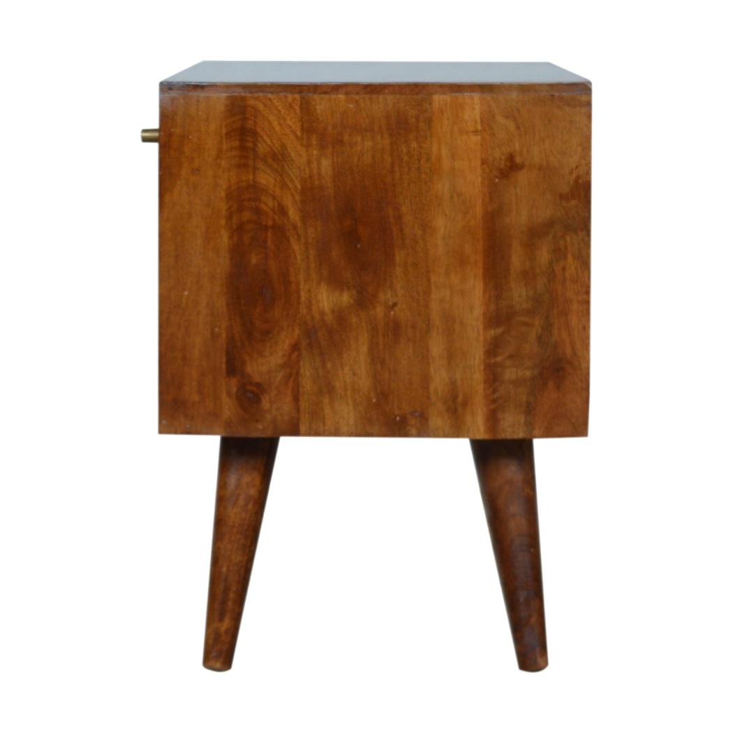 Abstract Inlay Sideboard | Solid Mango Wood | Chestnut Finish | Statement Storage Cabinet