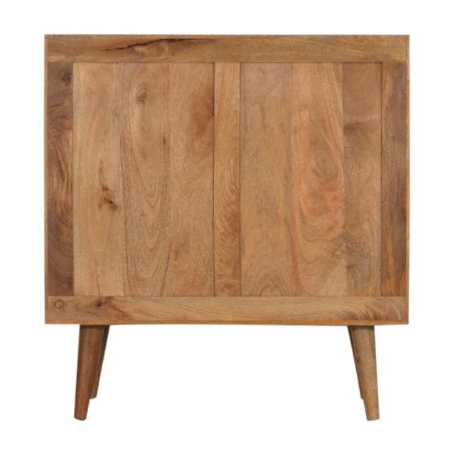 Acadia Teal & White Cabinet | Solid Mango Wood | Oak Finish | 2 Door Storage