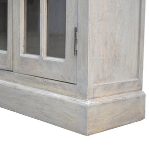 Acid-Washed Mango Wood Sideboard | 4 Glazed Doors | 4 Drawers