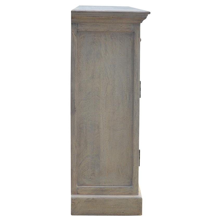 Acid-Washed Mango Wood Sideboard | 4 Glazed Doors | 4 Drawers
