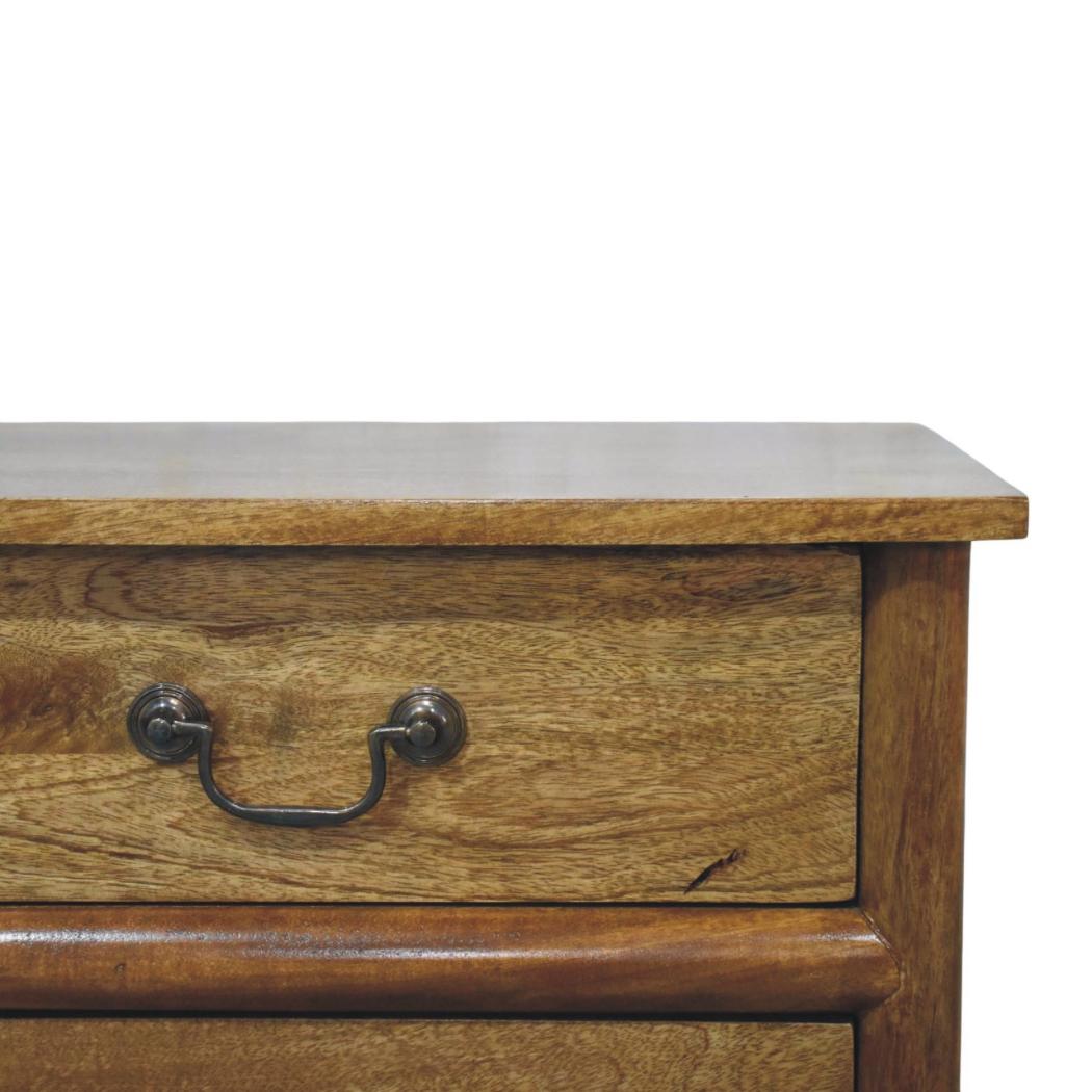 Alden Two Drawer Bedside Table | Solid Mango Wood | Amber Oak Finish