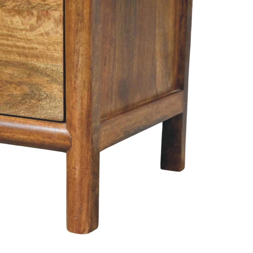 Alden Two Drawer Bedside Table | Solid Mango Wood | Amber Oak Finish