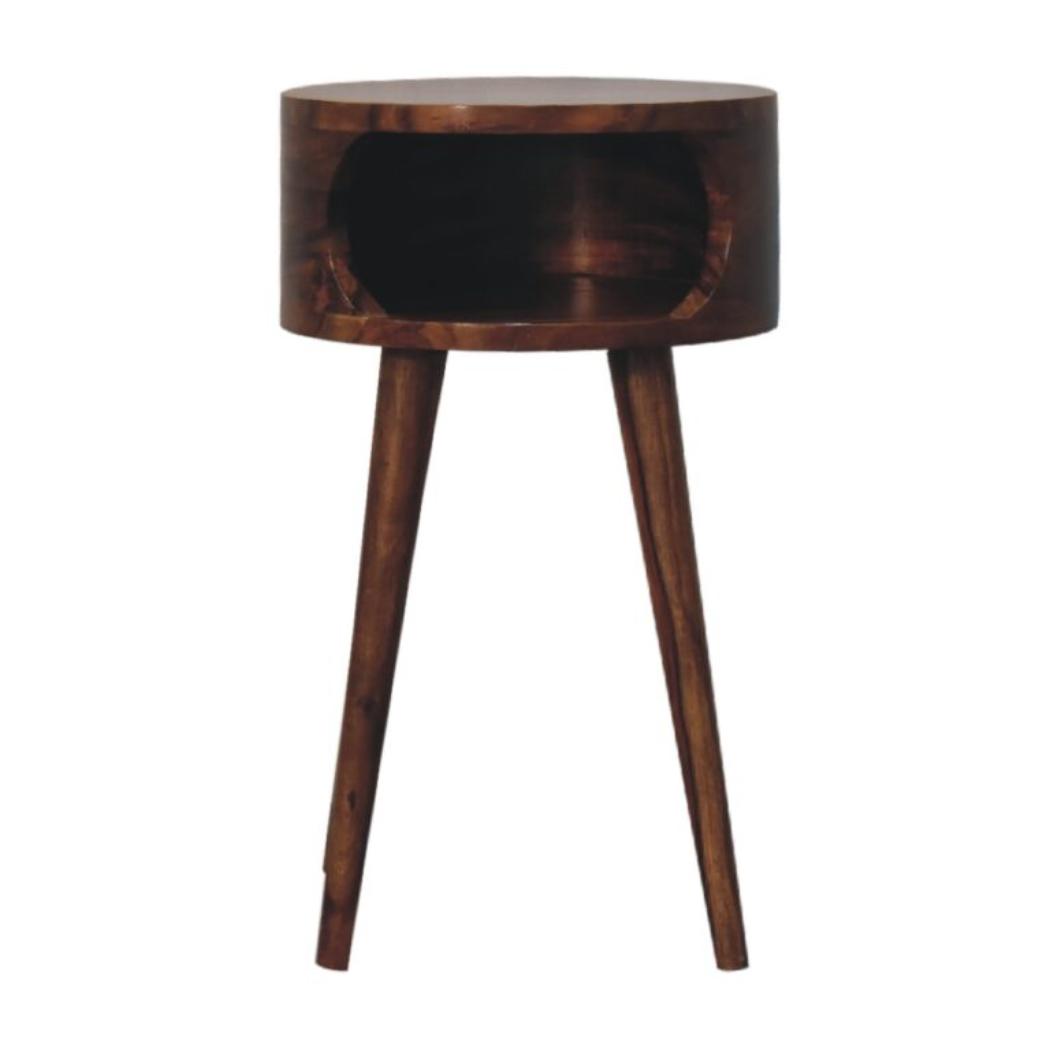 Alina Open Honey Bedside | Solid Mango Wood | Open Storage Design