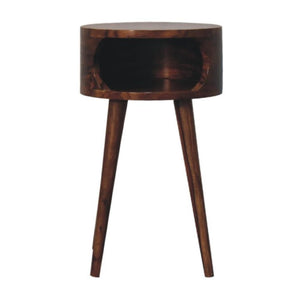 Alina Open Honey Bedside | Solid Mango Wood | Open Storage Design