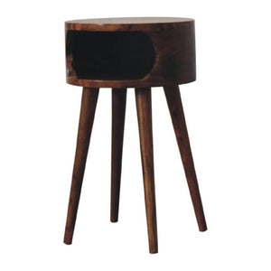 Alina Open Honey Bedside | Solid Mango Wood | Open Storage Design