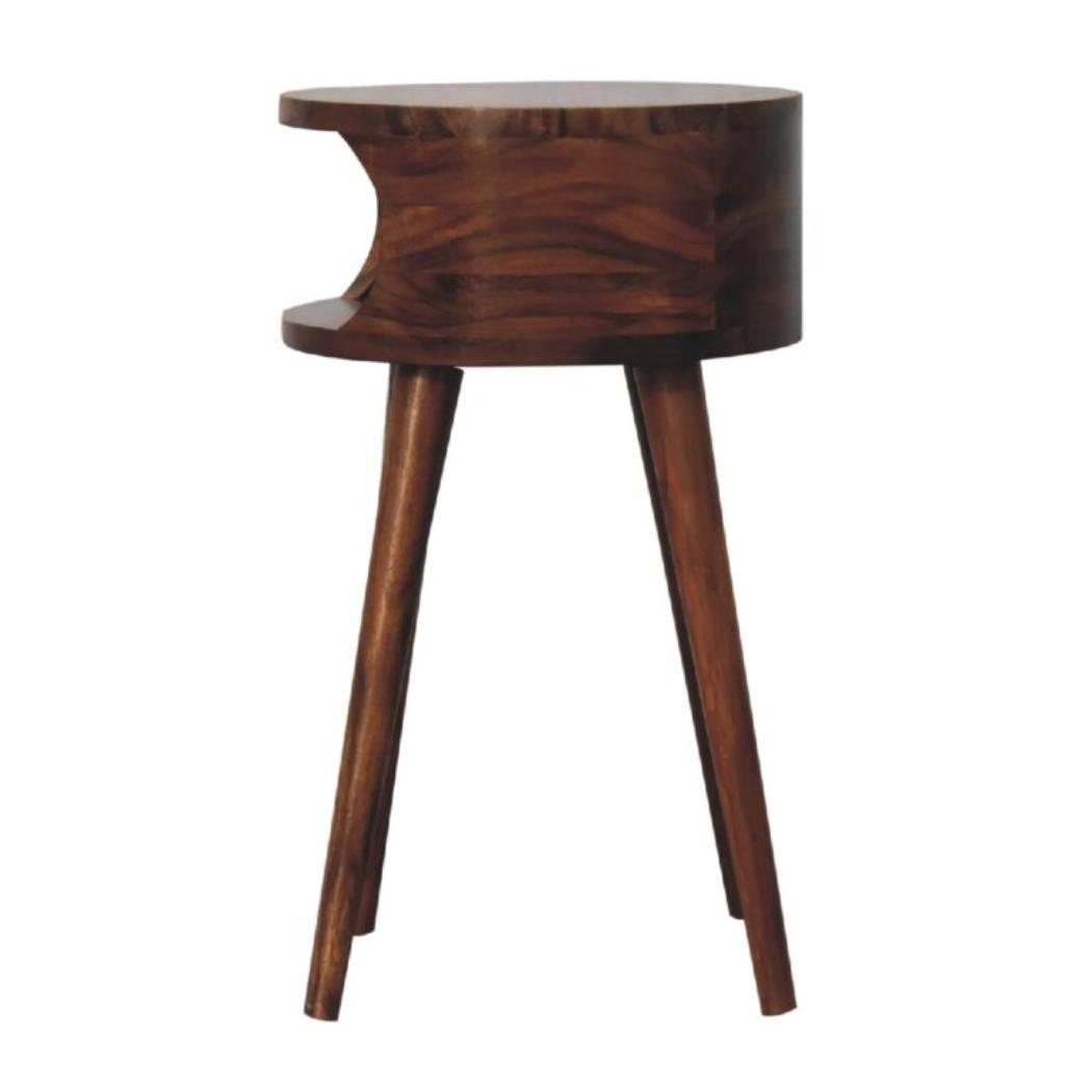 Alina Open Honey Bedside | Solid Mango Wood | Open Storage Design