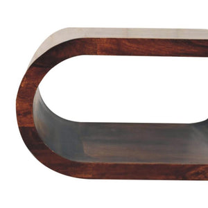Amaya Coffee Table | Solid Mango Wood | California Walnut Finish | Modern Oval Coffee Table