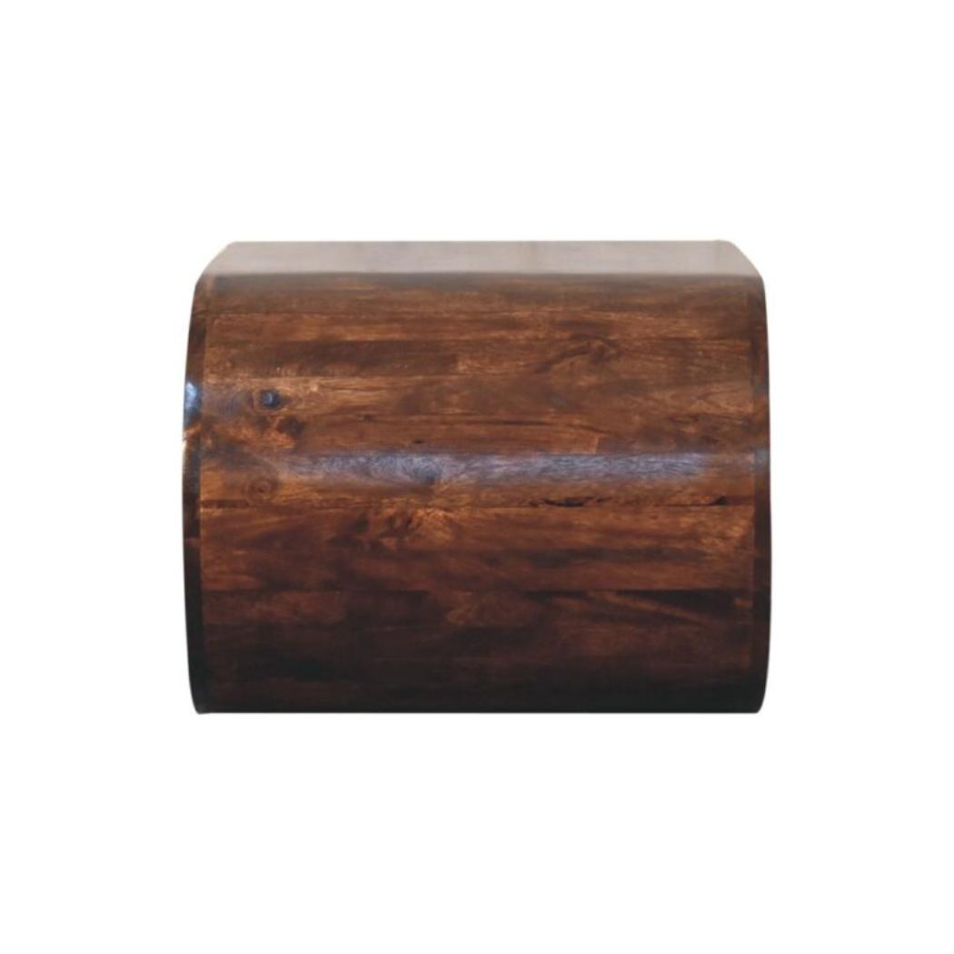 Amaya Coffee Table | Solid Mango Wood | California Walnut Finish | Modern Oval Coffee Table