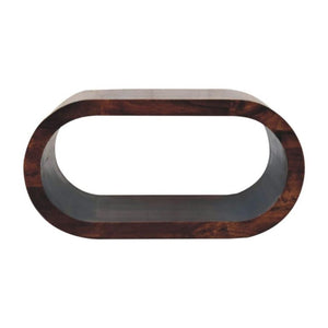 Amaya Coffee Table | Solid Mango Wood | California Walnut Finish | Modern Oval Coffee Table