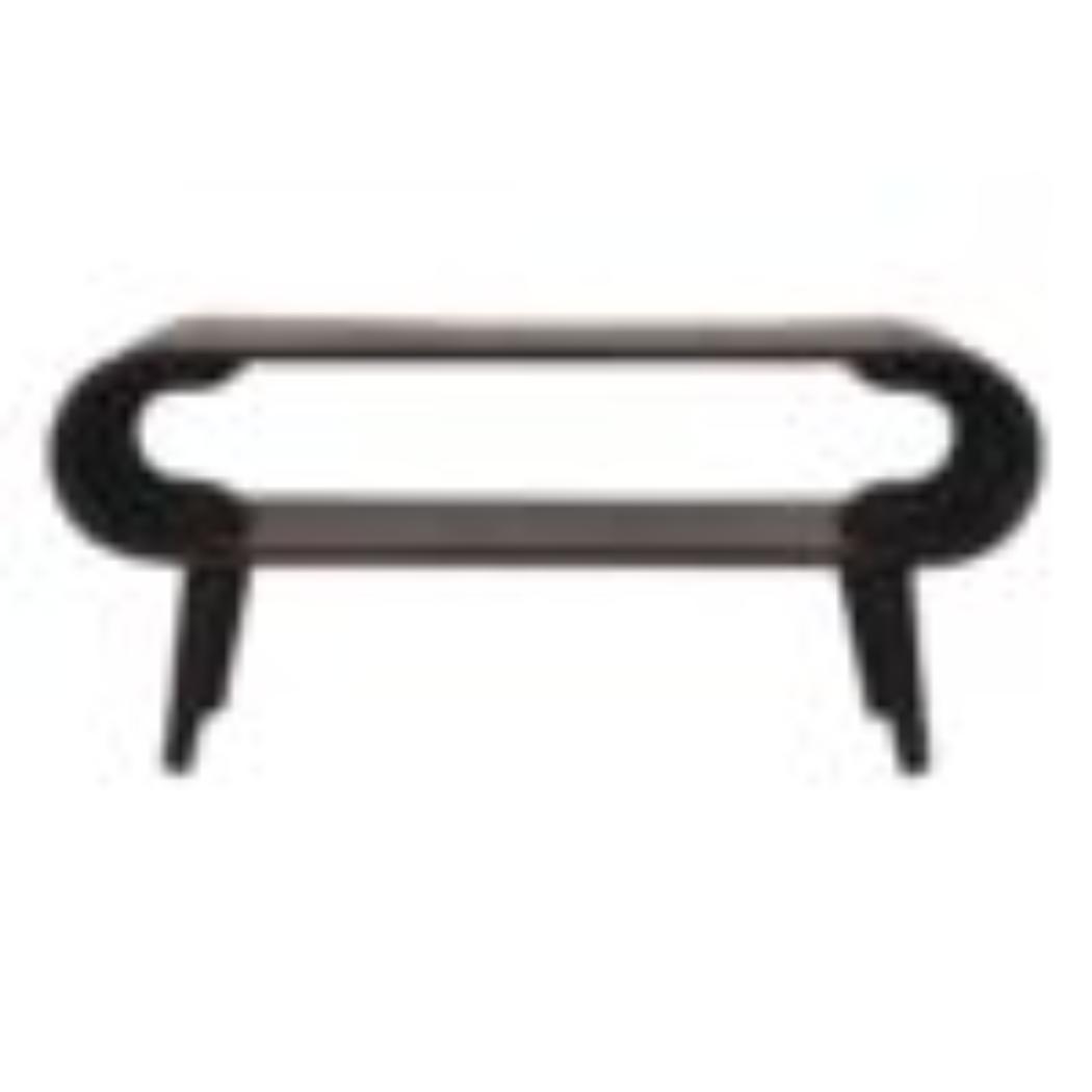 Amaya Coffee Table | Solid Mango Wood | California Walnut Finish | Open Shelf Coffee Table