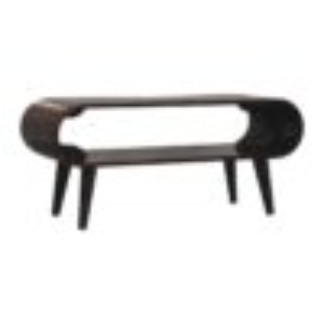 Amaya Coffee Table | Solid Mango Wood | California Walnut Finish | Open Shelf Coffee Table