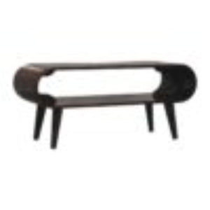 Amaya Coffee Table | Solid Mango Wood | California Walnut Finish | Open Shelf Coffee Table