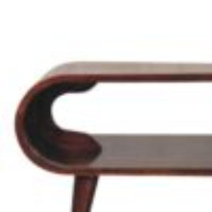 Amaya Coffee Table | Solid Mango Wood | California Walnut Finish | Open Shelf Coffee Table