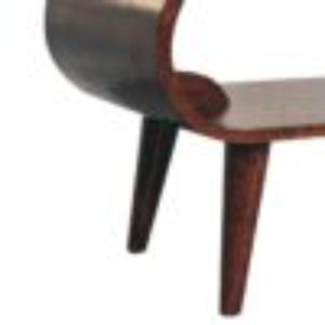 Amaya Coffee Table | Solid Mango Wood | California Walnut Finish | Open Shelf Coffee Table