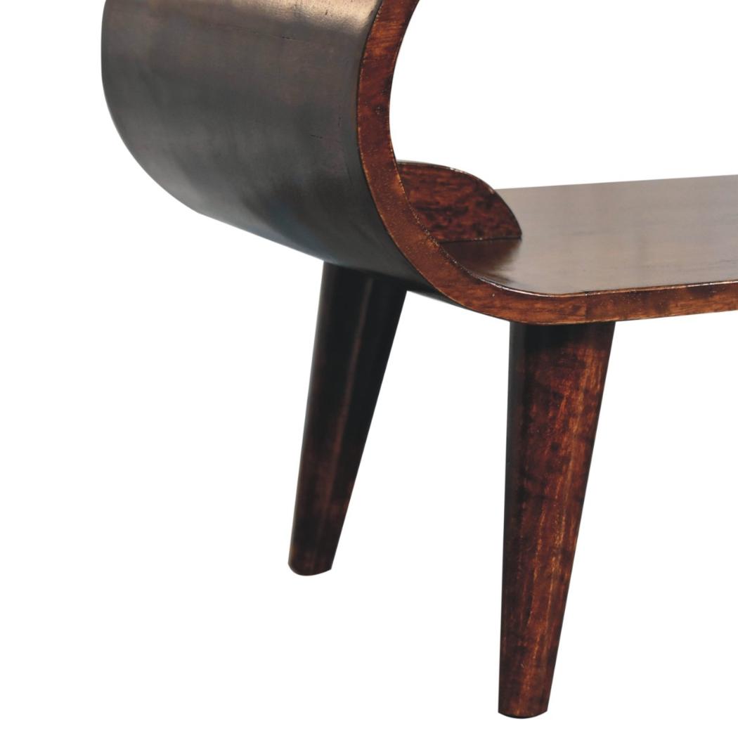 Amaya Coffee Table | Solid Mango Wood | California Walnut Finish | Open Shelf Coffee Table