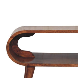 Amaya Coffee Table | Solid Mango Wood | Honey Caramel Finish | Open Shelf Coffee Table