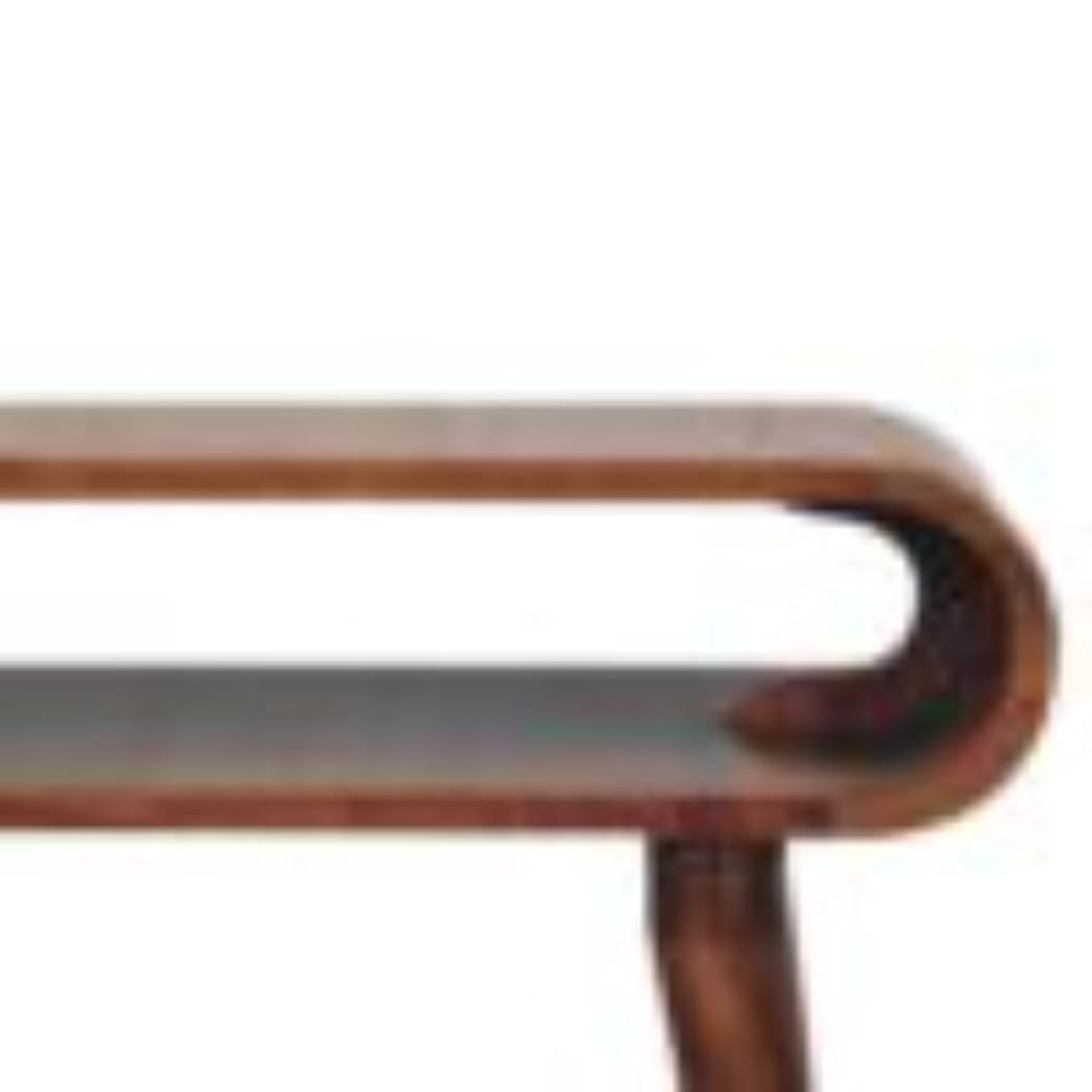 Amaya Console Table | Solid Mango Wood | Honey Caramel Finish | Open Nordic Hallway Table