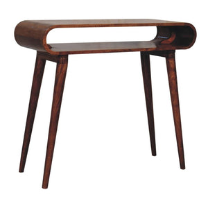 Amaya Console Table | Solid Mango Wood | Honey Caramel Finish | Open Nordic Hallway Table