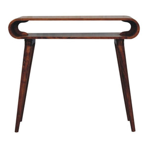 Amaya Console Table | Solid Mango Wood | Honey Caramel Finish | Open Nordic Hallway Table