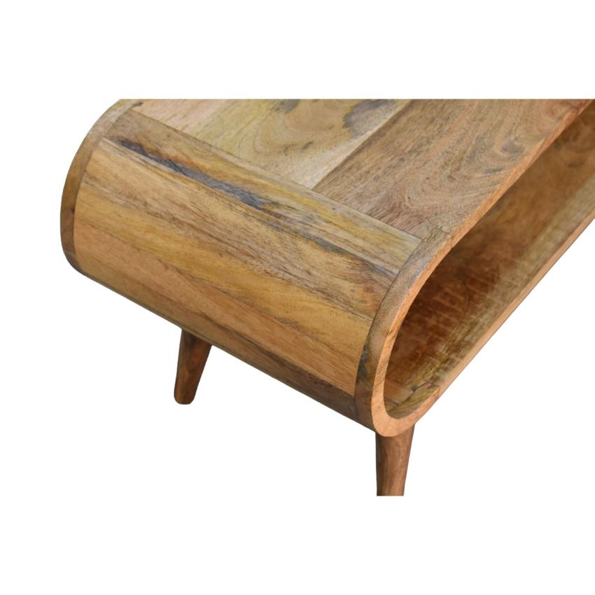 Amaya Nordic Coffee Table | Oak-Inspired Finish | Solid Mango Wood