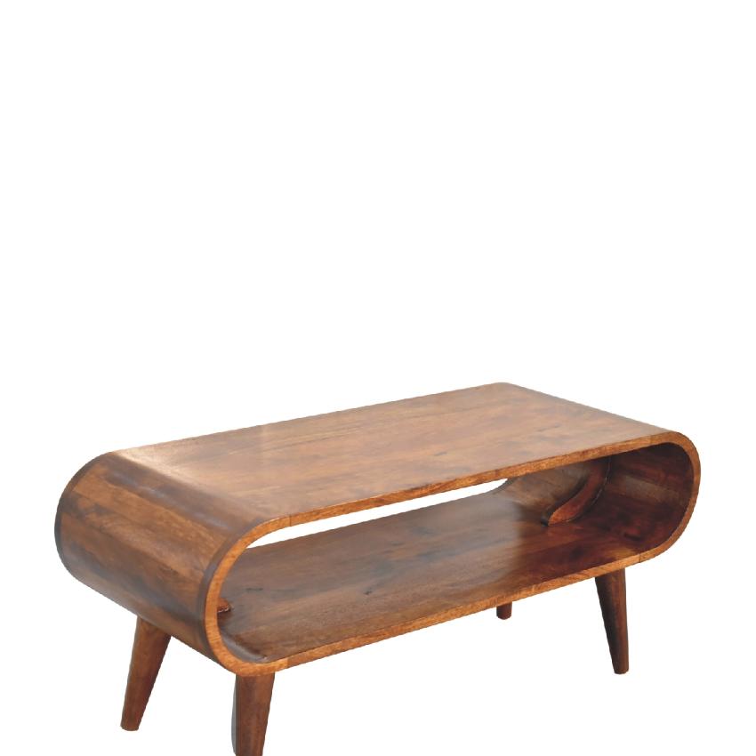Amaya Nordic Style Coffee Table | Solid Wood | Modern Natural Finish