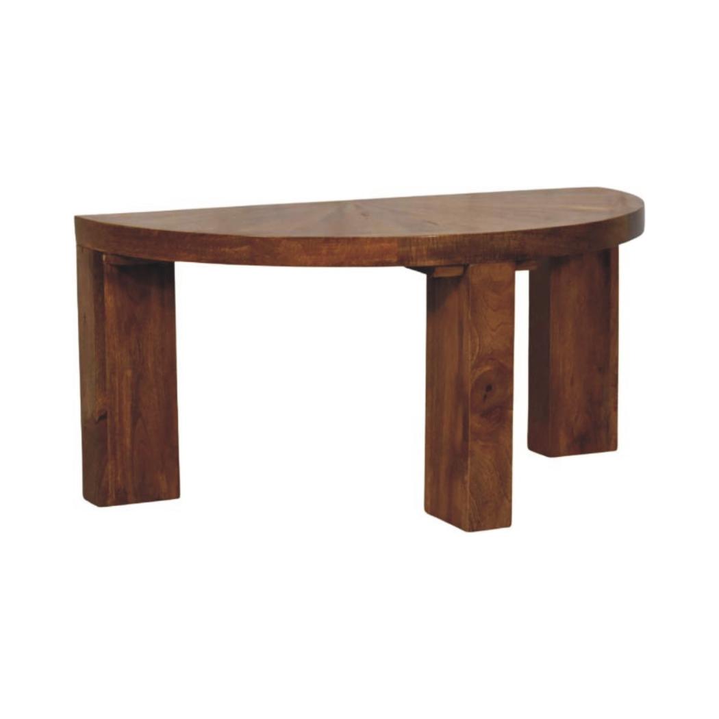 Amber Oak Half Moon Coffee Table | Curved Living Room Design