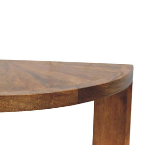 Amber Oak Half Moon Coffee Table | Curved Living Room Design