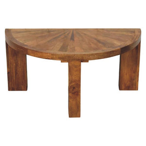 Amber Oak Half Moon Coffee Table | Curved Living Room Design