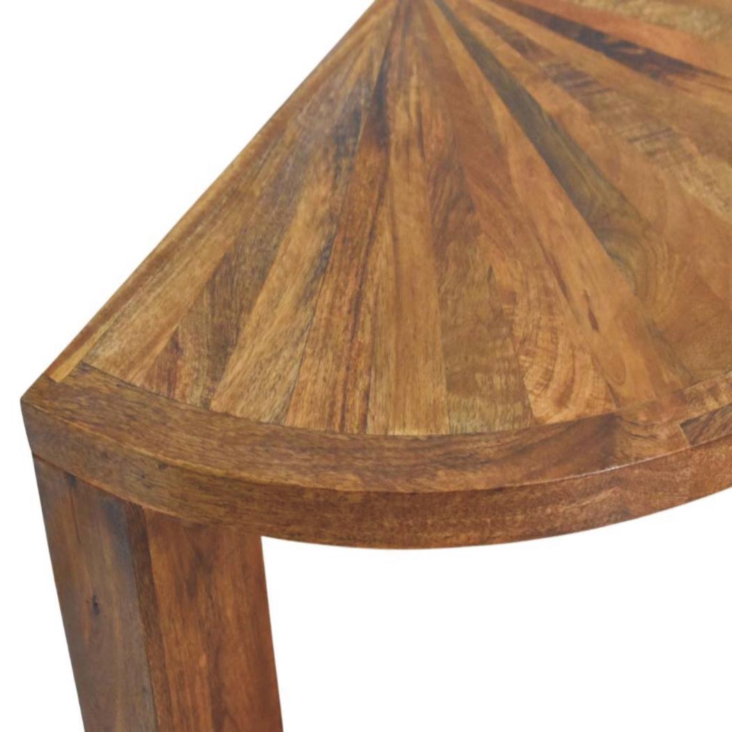 Amber Oak Half Moon Coffee Table | Curved Living Room Design