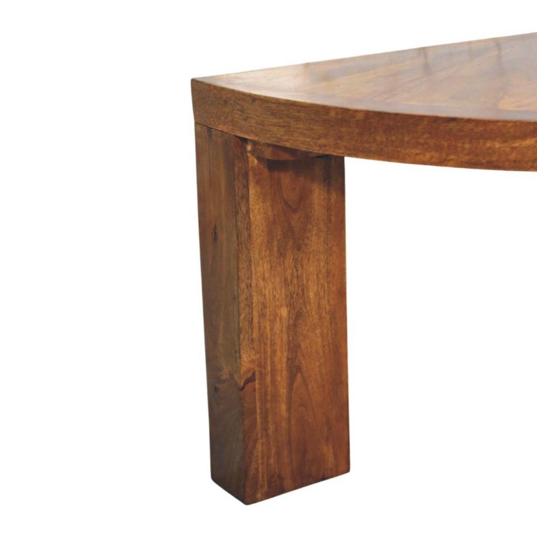 Amber Oak Half Moon Coffee Table | Curved Living Room Design