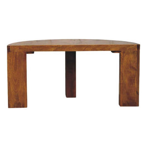 Amber Oak Half Moon Coffee Table | Curved Living Room Design
