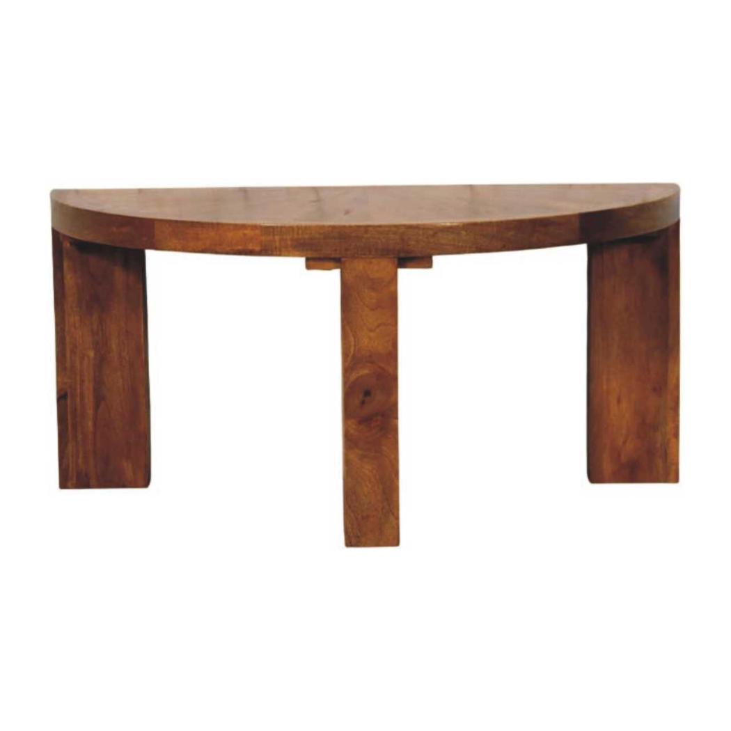 Amber Oak Half Moon Coffee Table | Curved Living Room Design