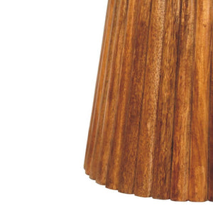 Amber Oak Round Side Table | Warm Bedroom Accent Table