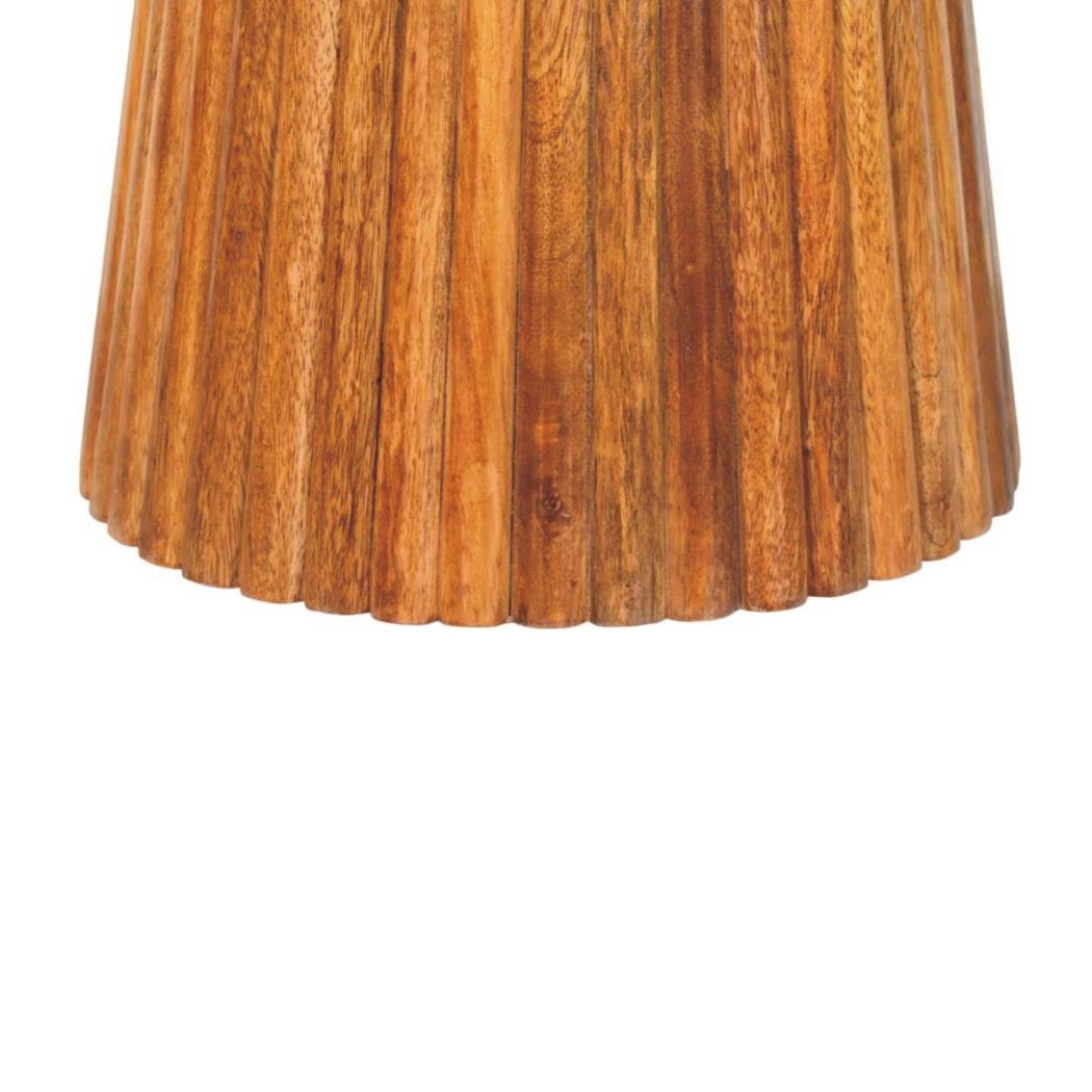 Amber Oak Round Side Table | Warm Bedroom Accent Table
