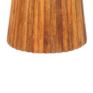 Amber Oak Round Side Table | Warm Bedroom Accent Table