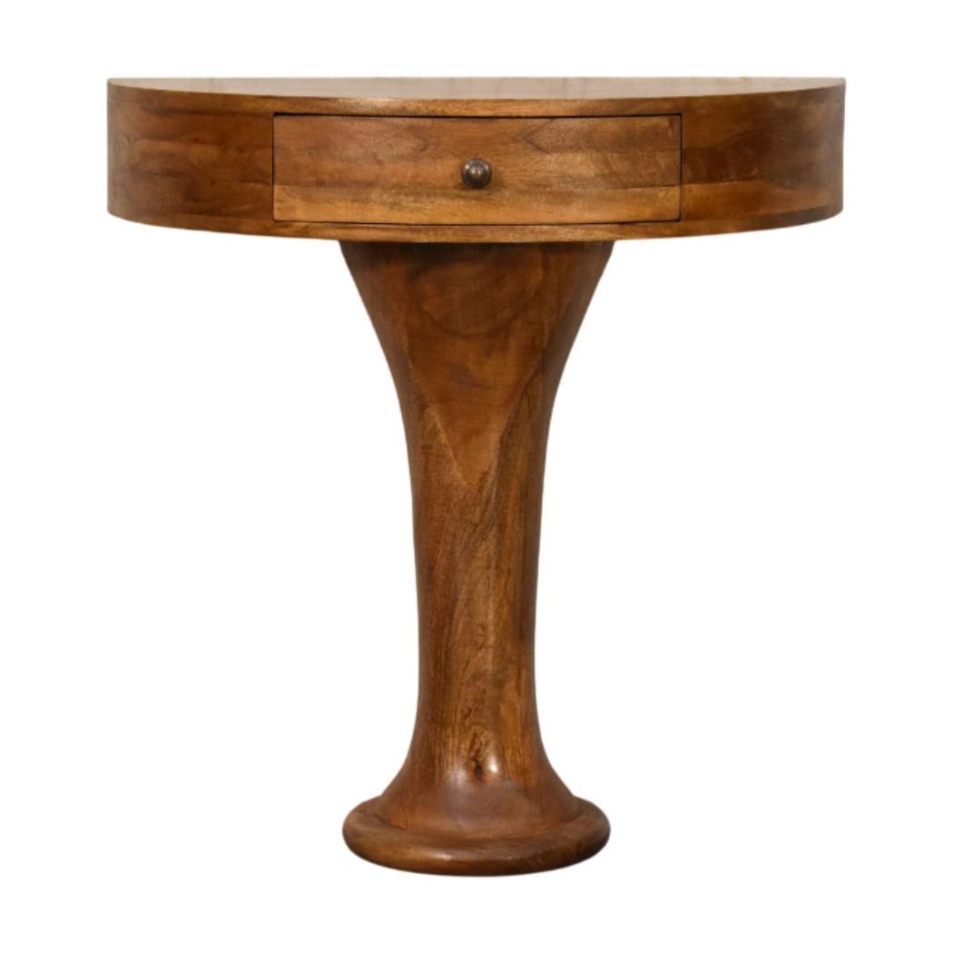 Amber Pedestal Console Table | Sculptural Base | Warm Statement Furniture