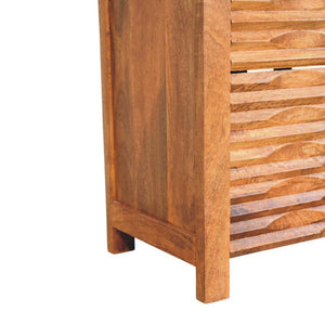 Amber Wavefront Cabinet | Solid Mango Wood | Amber Finish | Textured Storage Cupboard