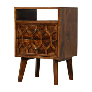 Amouri Bedside Table | Contemporary Storage | Compact Bedroom Design