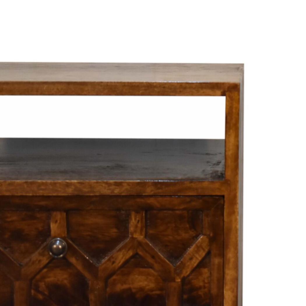 Amouri Bedside Table | Contemporary Storage | Compact Bedroom Design
