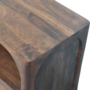 Arc-Line Bedside Table | Curved Bedroom Nightstand | Modern Timber Look