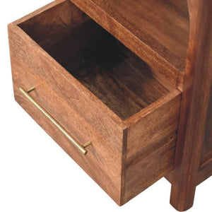 Arc-Line Bedside Table | Curved Bedroom Nightstand | Modern Timber Look