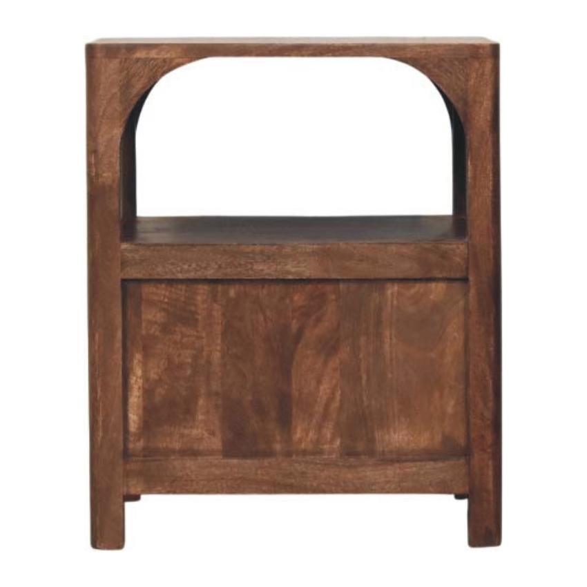 Arc-Line Bedside Table | Curved Bedroom Nightstand | Modern Timber Look