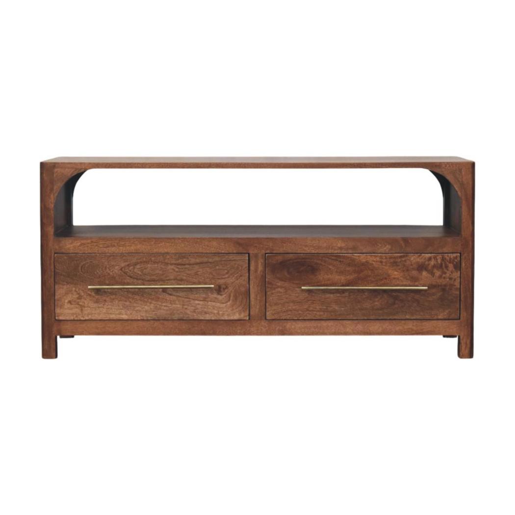 Arc-Line Media Console | Clean Curved-Line Detail | Living Room Storage