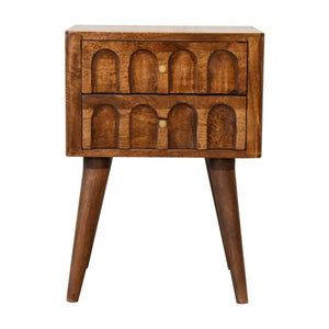 Arch Bedside Table | Chestnut Finish | Curved Bedroom Storage