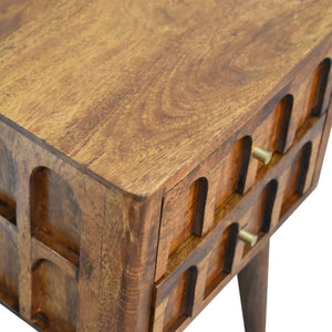 Arch Bedside Table | Chestnut Finish | Curved Bedroom Storage