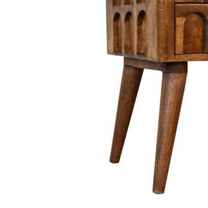 Arch Bedside Table | Chestnut Finish | Curved Bedroom Storage