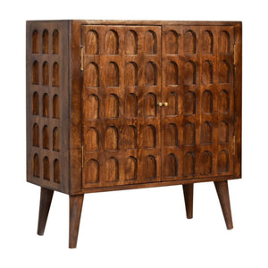 Arch Cabinet | Chestnut Finish | Curved Storage Design