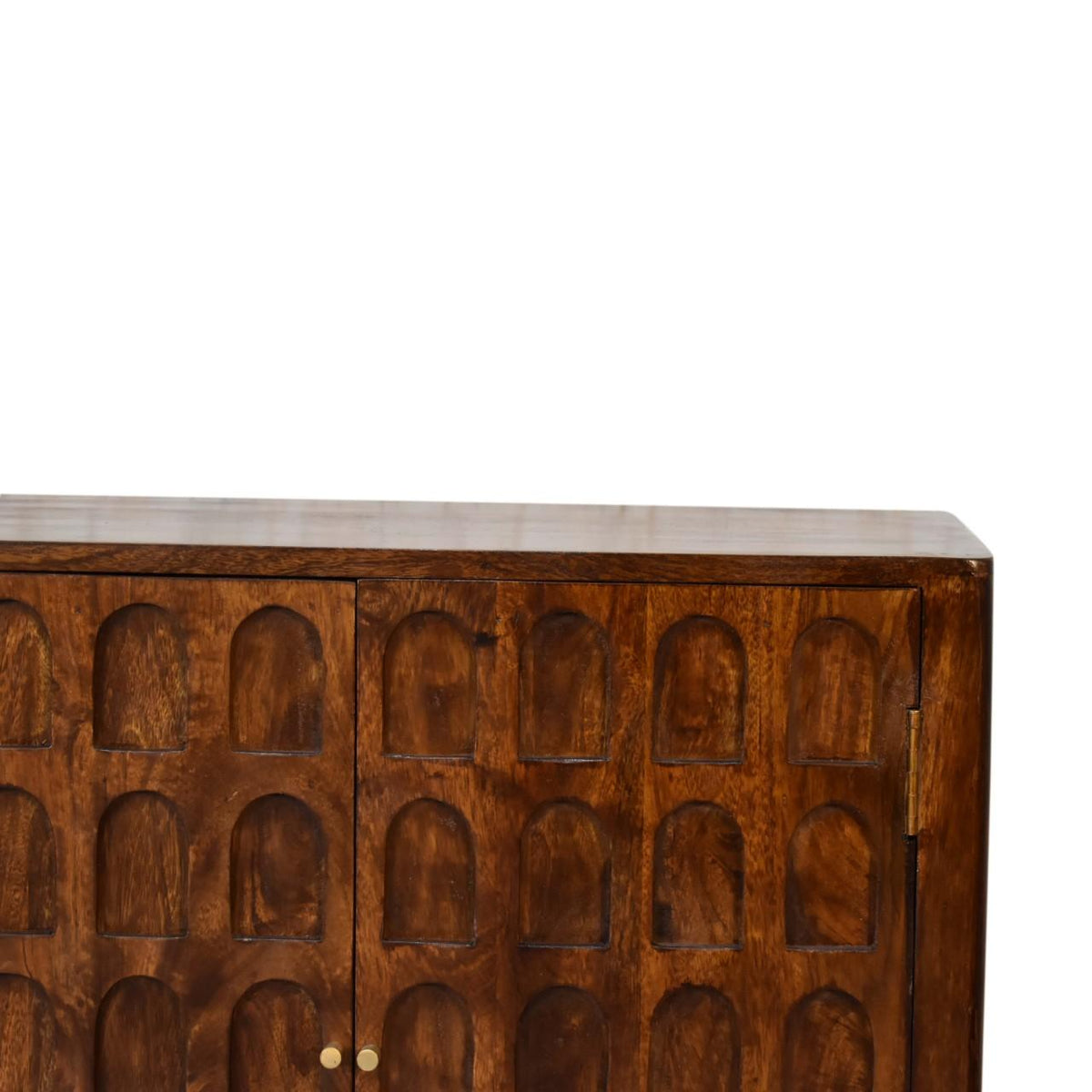 Arch Cabinet | Chestnut Finish | Curved Storage Design