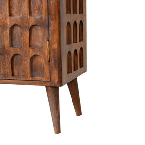 Arch Cabinet | Chestnut Finish | Curved Storage Design